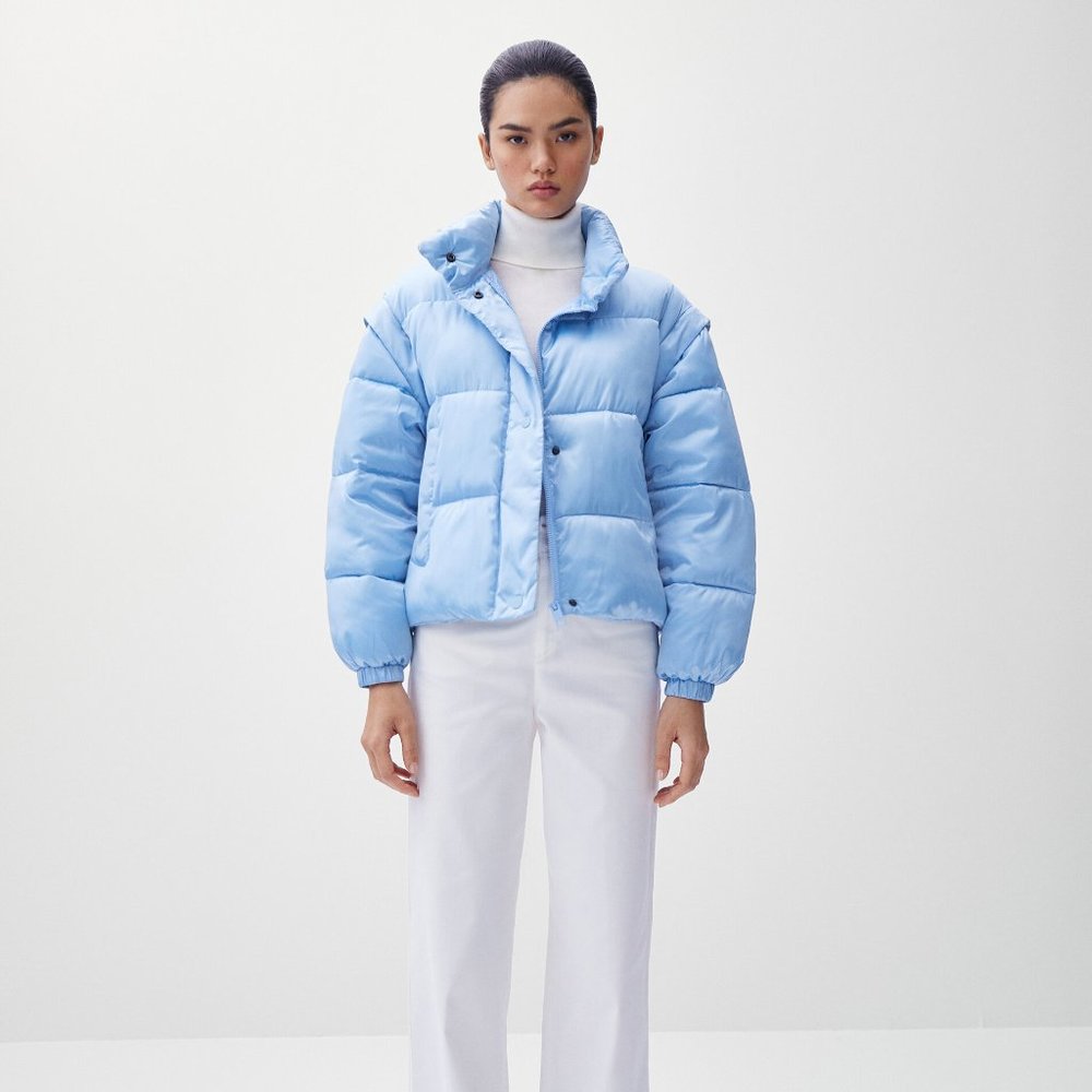 Massimo Dutti puffer jacket with detachable sleeves XS NWT